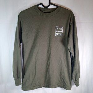 Tie Rod Mtn Men's Size Small Long Sleeve Shirt Green White Embroidery Outdoors